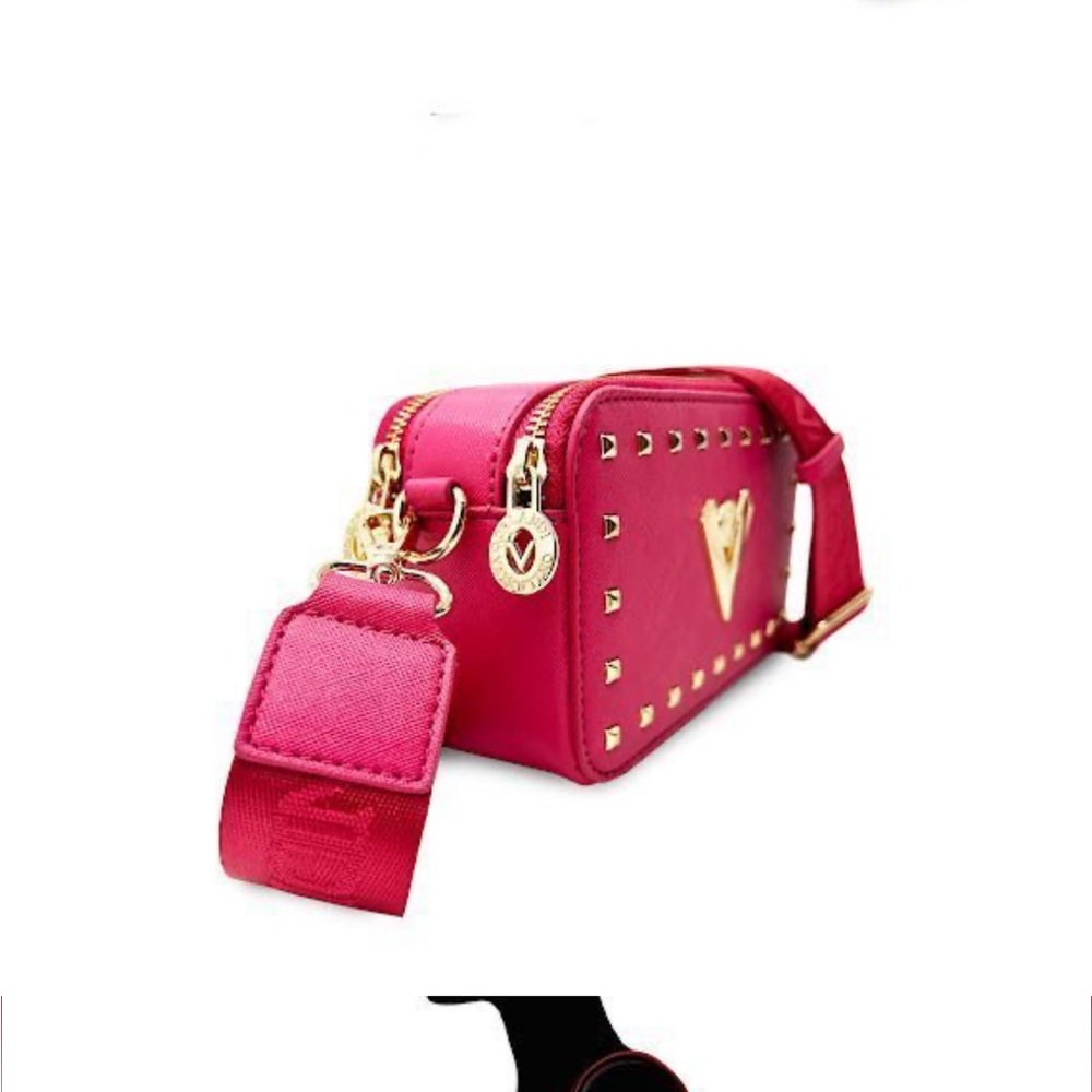 Versace Fuchsia Crossbody Bag with Gold Accents